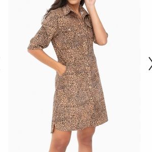 Leopard print button up dress